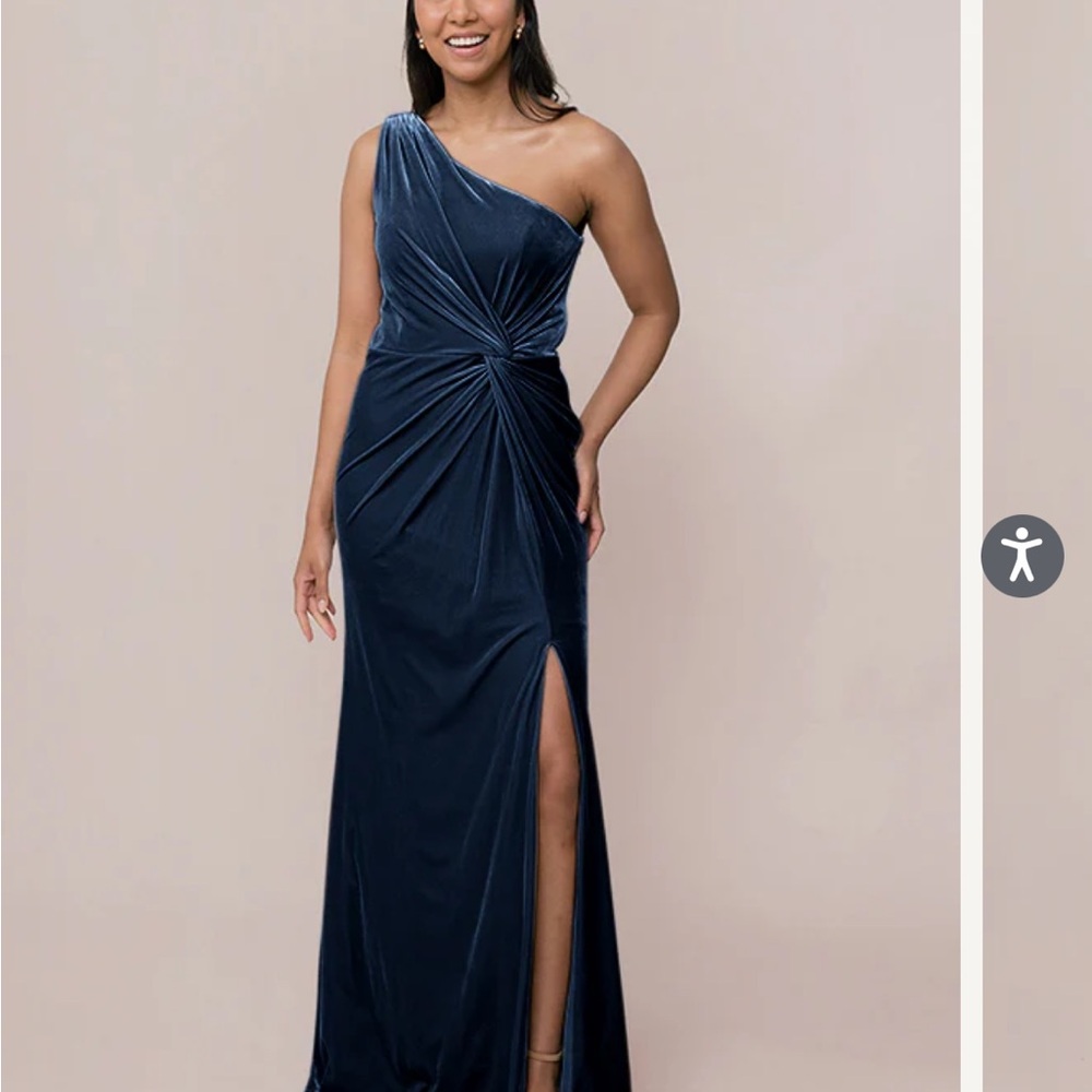 Revelry Royal Blue One-Shoulder Dress Velvet